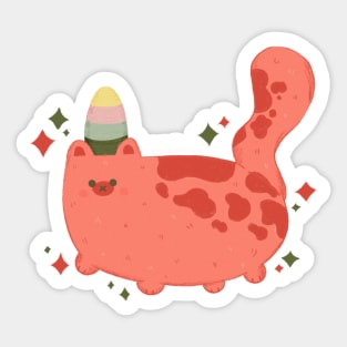 Silly Cat in a Silly Hat Sticker